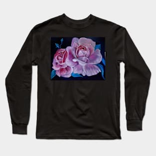 Velvety Pink Rose Petals Long Sleeve T-Shirt